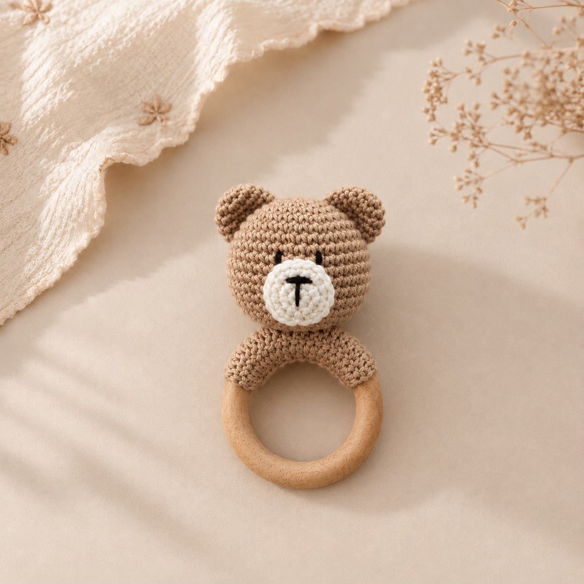 Crochet rattle toy