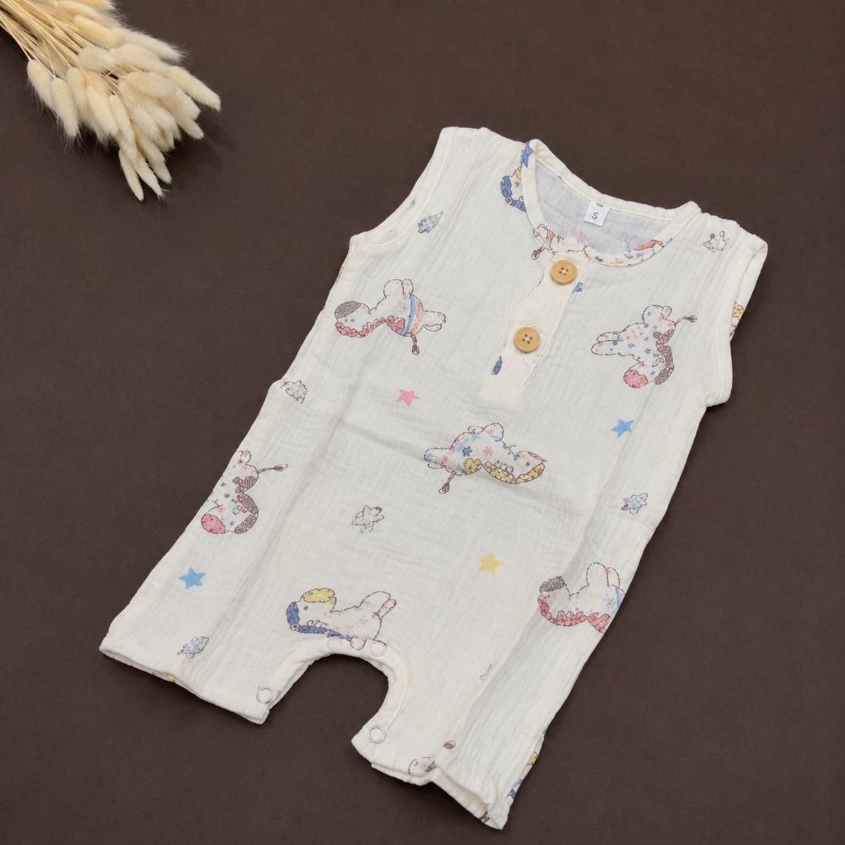 Muslin half rompers 0-6m