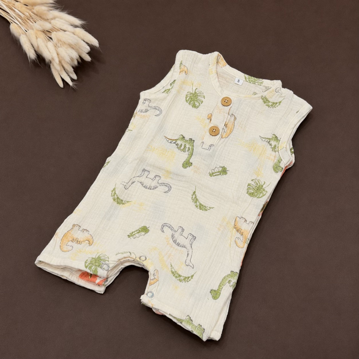 Muslin half rompers 0-6m