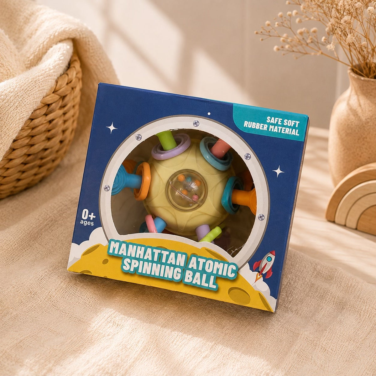 Atomic spinning teether ball