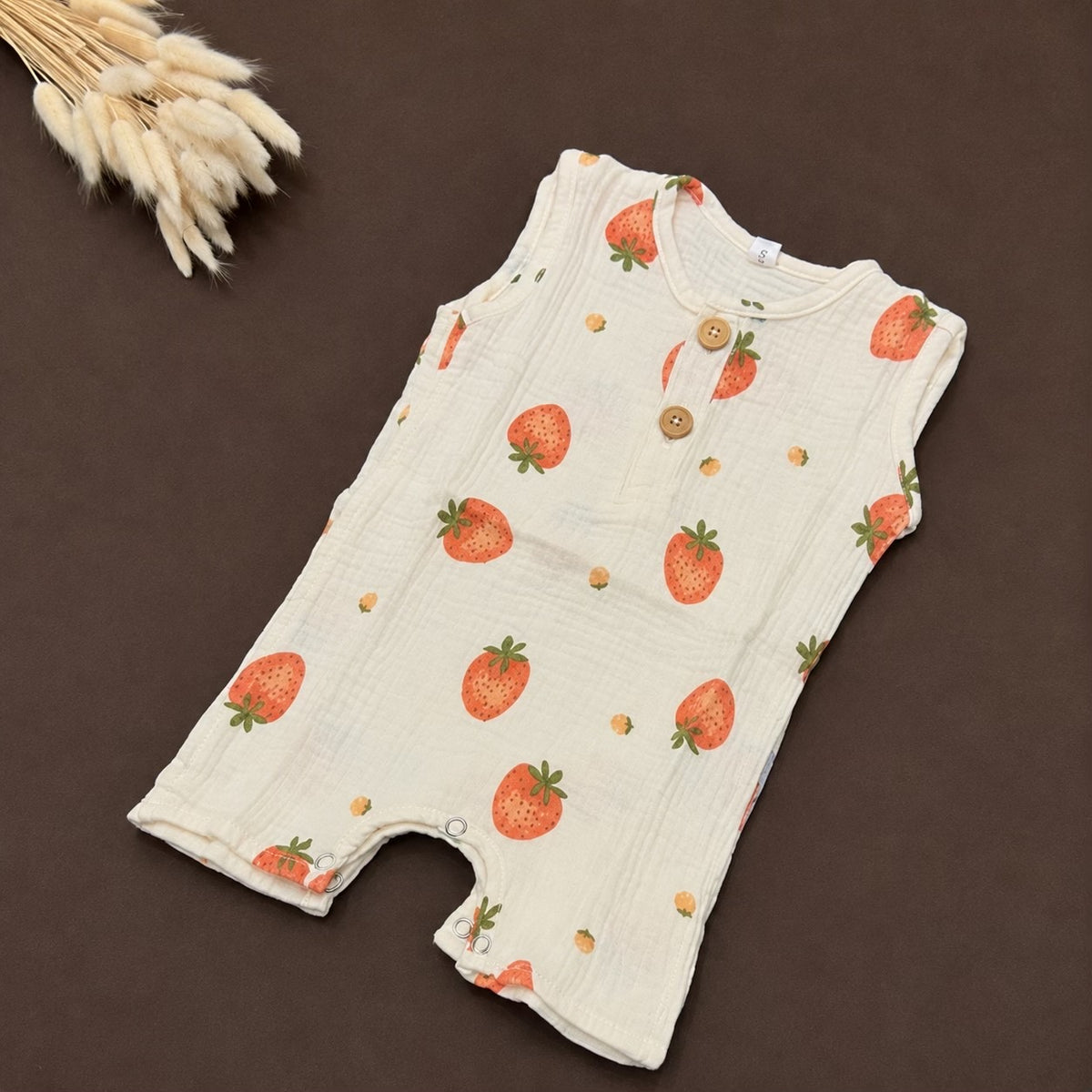 Muslin half rompers 0-6m