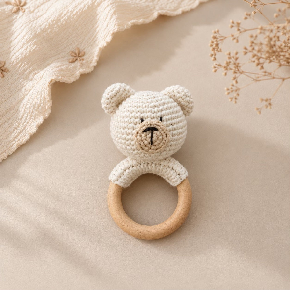 Crochet rattle toy