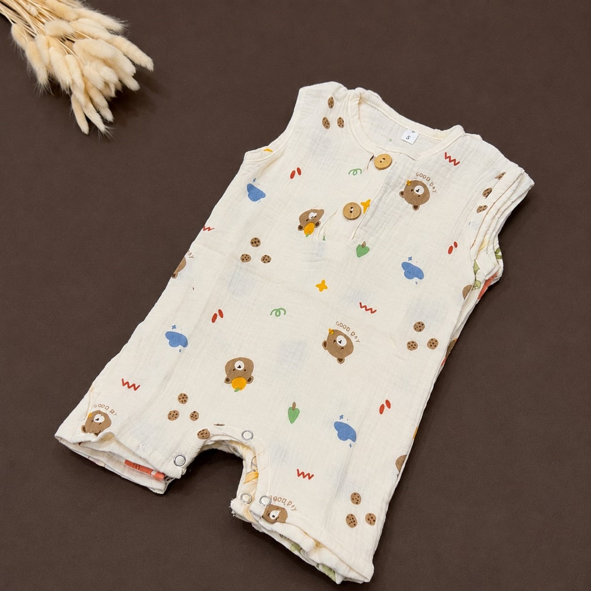 Muslin half rompers 0-6m
