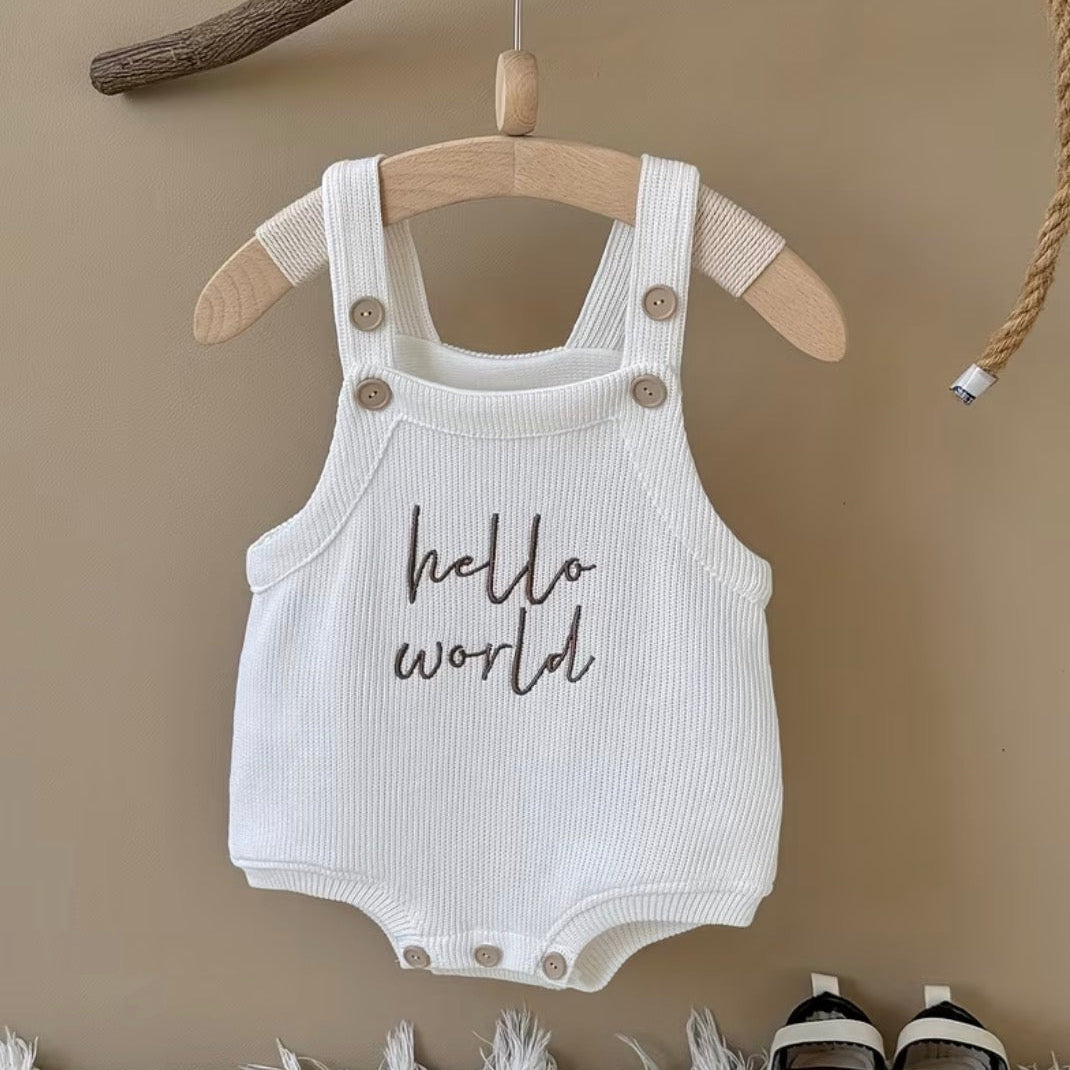 Hello world summer romper 0-6 M