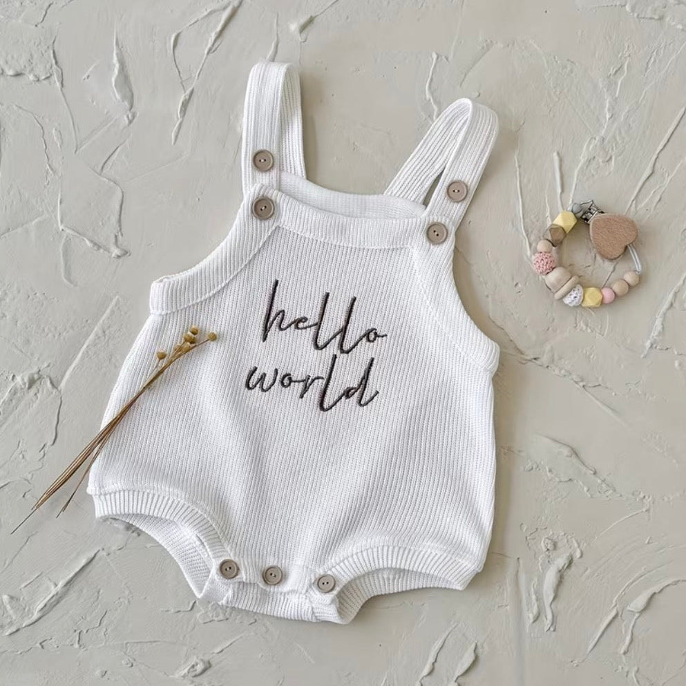 Hello world summer romper 0-6 M