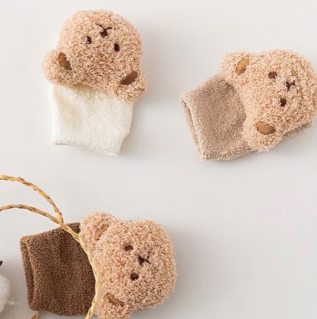 Fuzzy bear socks