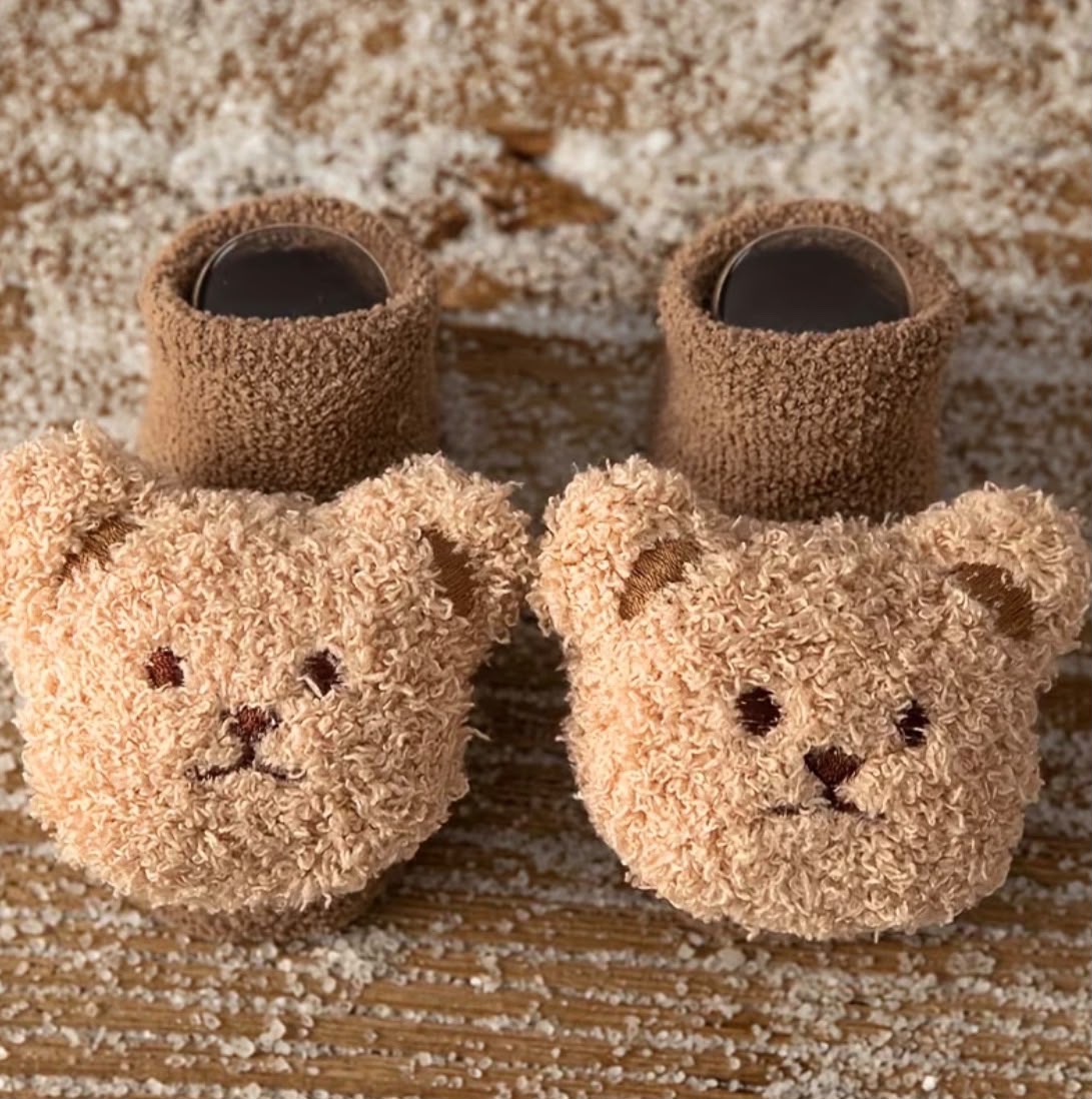 Fuzzy bear socks