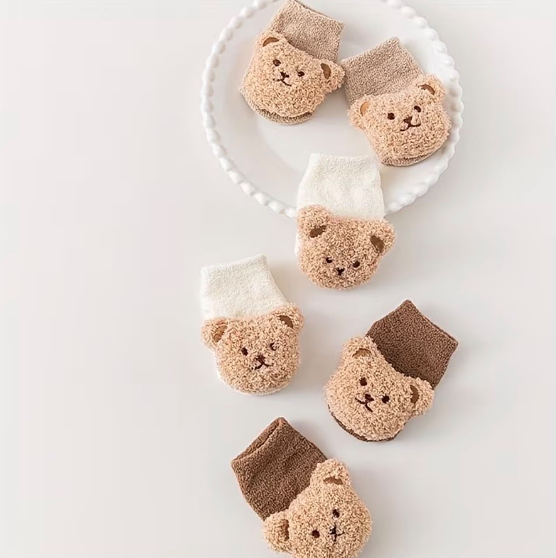 Fuzzy bear socks