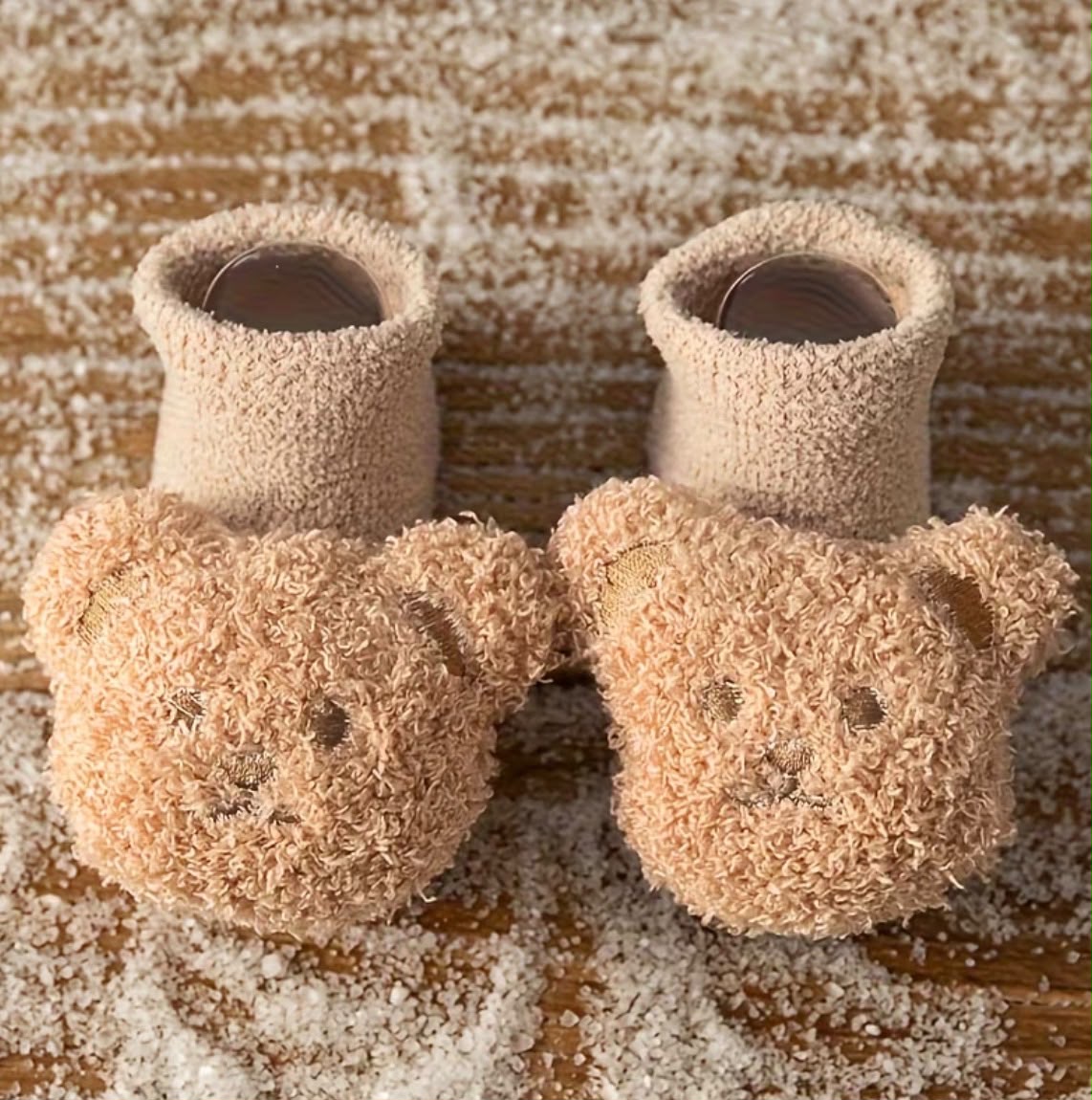 Fuzzy bear socks